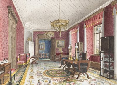 The Red Room, Schloss Fischbach by Friedrich Wilhelm Klose